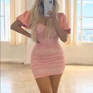 Roma Puff Sleeve Ruched Dress